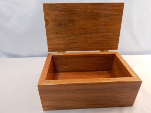 American cherry hardwood box with lid open